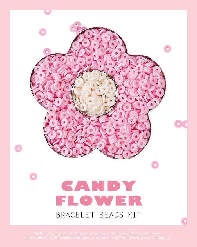 ADIIL 7200pcs Clay Beads Bracelet Making Kit, 6mm Polymer Heishi Beads - Image 2