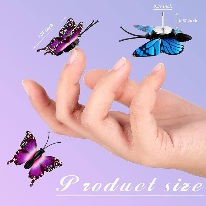 Epakh 30 Pcs Butterfly Thumb Tacks Decorative Butterfly Push Pins Push Pins - Image 2