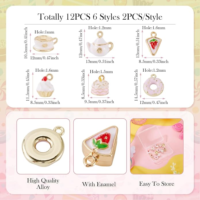 Enamel Food Charms Cute Assorted Food Pendants Sweet Dessert Charms - Image 2