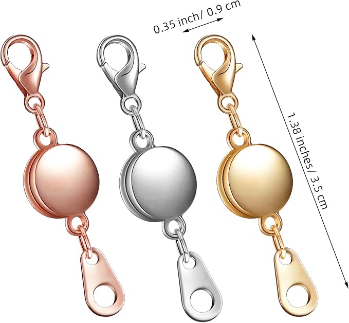 Hicarer 12 Pieces Locking Magnetic Jewelry Clasp Round Necklace Clasp Closures - Image 2