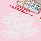 6 Pack Large Welcome Stencils for Painting on Wood, Reusable Vertical Letter - Image 4