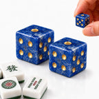 2PCS Crystal D6 Dice, 16mm Natural Gemstone Mahjong Dice Set Stone Dice by YEMEKO