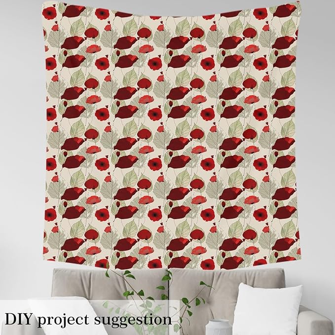 Feelyou Poppy Flower Upholstery Fabric - Image 3
