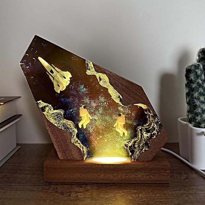 Space Resin Lamp, Handmade Galaxy Resin Night Light by NICEHERA