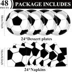 48Pcs Soccer Paper Plates and Napkins Sports Theme Party Decorations Sport - Image 2