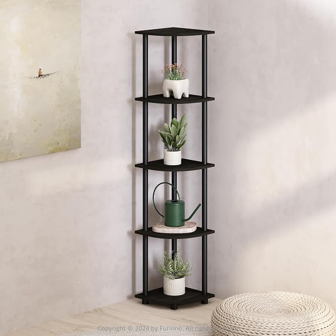 Furinno Turn-N-Tube Storage Shelves, 5-Tier Book Shelf, Corner Shelf, Toolless by Furinno-FitsYourSpaceFitsYourBudget