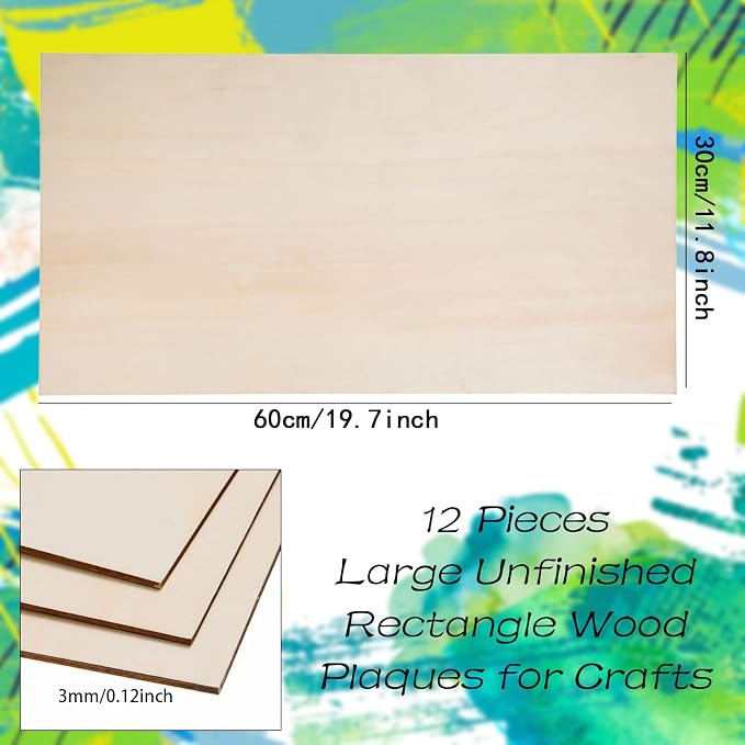 12 Pack Basswood Sheets for Crafts-12 x 24 x 1/8 Inch- 3mm Thick Plywood Sheets - Image 2