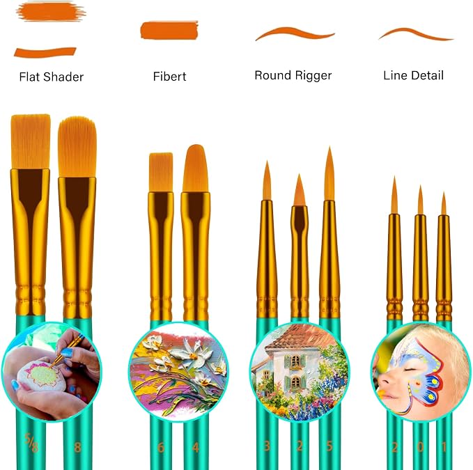 Paint Brushes Set, Oil Watercolor Acrylic Paint Brush, Artist Paintbrushes - Image 2