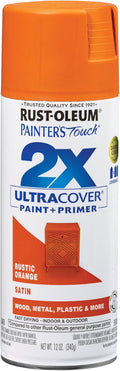 Rust-Oleum Painter's Touch 2X Ultra Cover Spray Paint, Satin Rustic Orange | by Rust-Oleum
