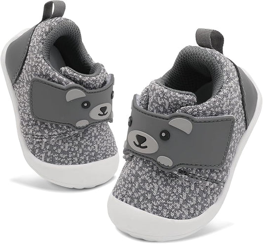 FEETCITY Baby Walking Shoes Wide Baby Shoes Boys Girls Infant Sneakers Crib Shoes Breathable Toddler Barefoot Shoes Slip On Shoes