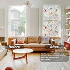 Ranzdn Window Privacy Film, Stained Glass, Static Cling, 35.4" x 157.4" | No - Image 2