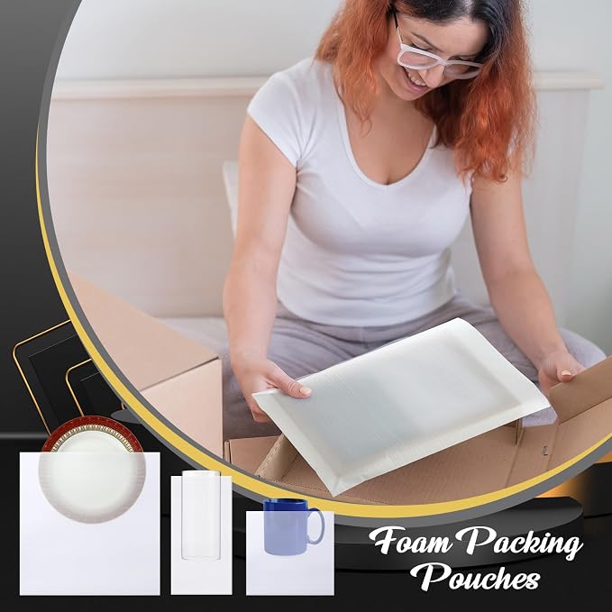Frienda 120 Pcs Moving Dishes Packing Kit 30 Foam Sheets 90 Pcs 6-Size Plate - Image 7