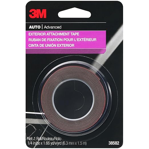 3M Auto Exterior Attachment Tape, 1/4 in x 5 ft, Heavy Duty Double-Sided by 3MIndustrial