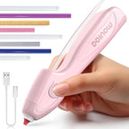 Pink Hot Glue Gun Cordless & Rechargeable, Auto Dispensing Mini Hot Glue Gun by DOINOW
