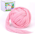 QMNNMA 14.1oz Wool Roving Yarn, Fiber Roving Wool Top, Felting Supplies by Qmnnma