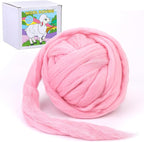 QMNNMA 14.1oz Wool Roving Yarn, Fiber Roving Wool Top, Felting Supplies by Qmnnma