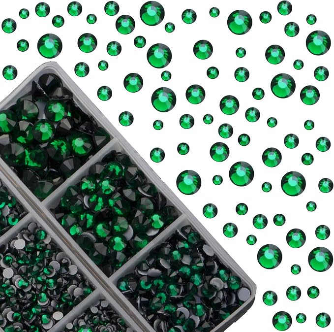 4000pcs Mixed Size Hot Fix Round Crystals Gems Glass Stones Hotfix Flat Back - Image 2