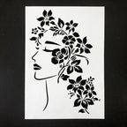 TIAMECH A4 Reusable Floral Woman Face Stencil - Image 2