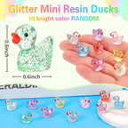 240 Pcs Glitter Mini Resin Ducks, Colorful Tiny Small Plastic Ducks Figures to - Image 3