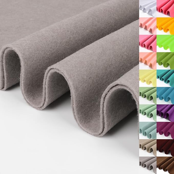 Light Gray Large Felt Fabric 36" X 36" 1 Square Yard, 1.4 mm by XSEINOiscreating%EF%BC%81