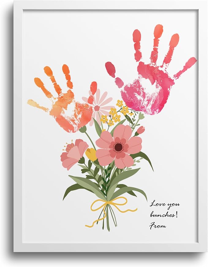 TwoDays Flower Bouquet Handprint Art Craft DIY Kit, Unique Gifts by TwoDays