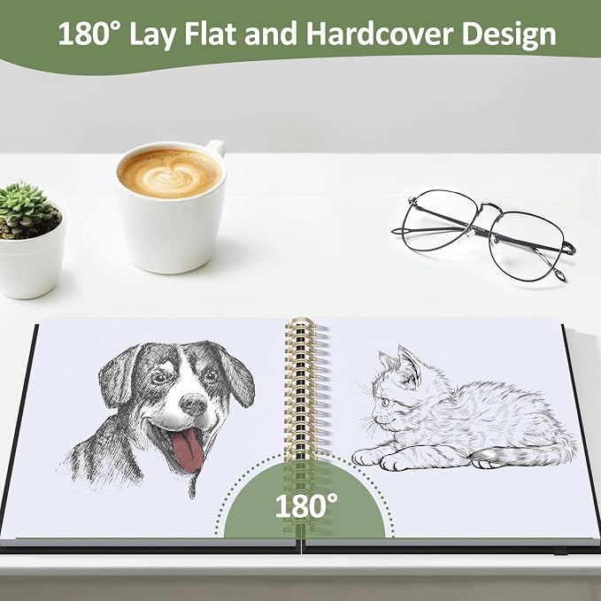 Forvencer 2 Pack Blank Spiral Notebook, 100GSM Thick Paper, Art Sketchbook - Image 4