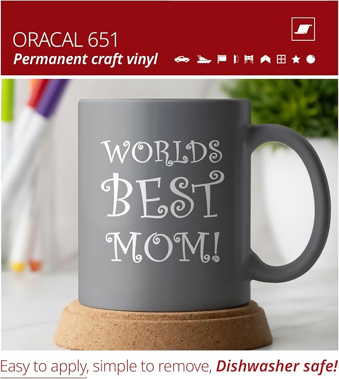 ORACAL 651 Gloss White Permanent Vinyl Tape Roll – Premium Adhesive Film - Image 2