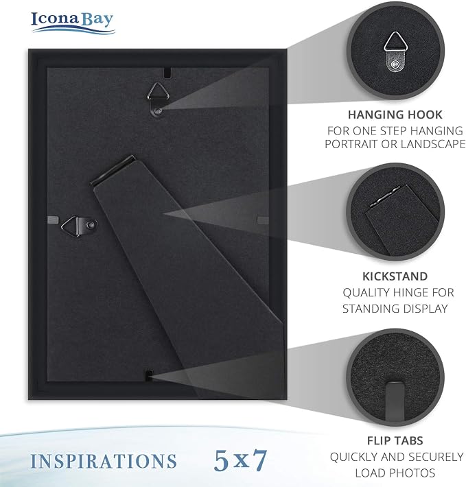 Icona Bay 5x7 Picture Frames, 6 Pack, Contemporary, Inspirations | These Icona - Image 8