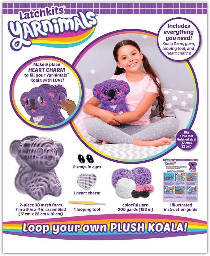 Yarnimals Koala — Loop Your Own Koala — Craft Kit — Make Your Own Animal Toy — - Image 5