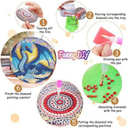 Zythron 8 Pack Diamond Art Coasters, Dragon Diamond Painting Coasters Kits | - Image 3