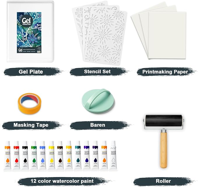 INNOVAYOU 5 * 7inch Gel Plate Printing Kit, Set - Image 2
