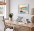 LRTNMTJ Beach Window Sunset Canvas Wall Art Fake Window Ocean Coastal Wall - Image 3