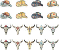 18 pcs 9 Styles Western Cattle Theme Wood Cutout Charms Cow Cap Hat Animal Wood by Gythara