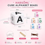 1400 PCS 6x6mm Cube Alphabet Letter Beads - Image 3