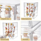 4 Tiers Clear Acrylic Display Case, Plastic Storage Bins - Image 4