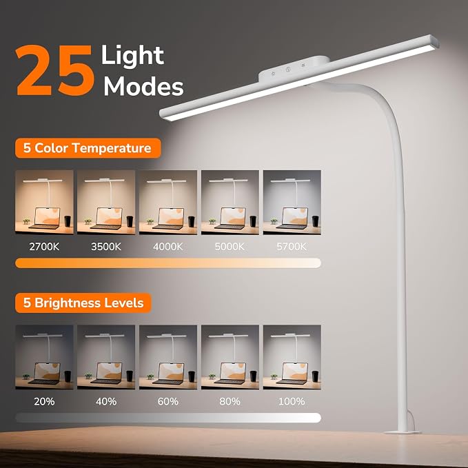 Lepro Led Desk Lamp for Home Office, Metal Architect Lamp - Image 2