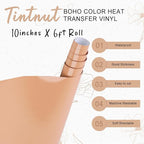 Tintnut Coke Toast Heat Transfer Vinyl, 10inx6ft Iron on Vinyl | Neutral boho - Image 2