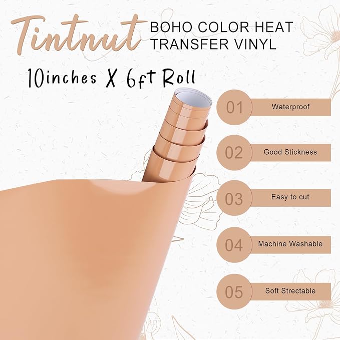 Tintnut Coke Toast Heat Transfer Vinyl, 10inx6ft Iron on Vinyl | Neutral boho - Image 2