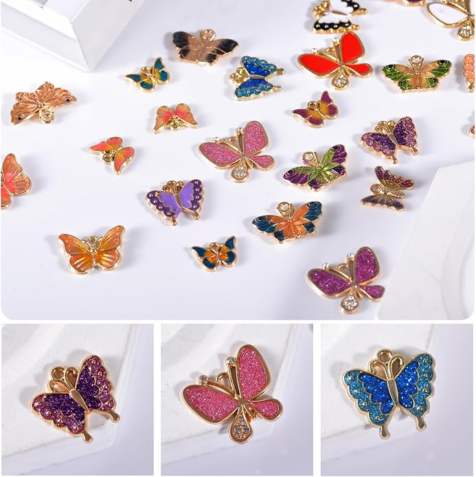 Bulk Gold Enamel Charms for Jewelry Making, Colorful Metal Charms Pendant for - Image 6