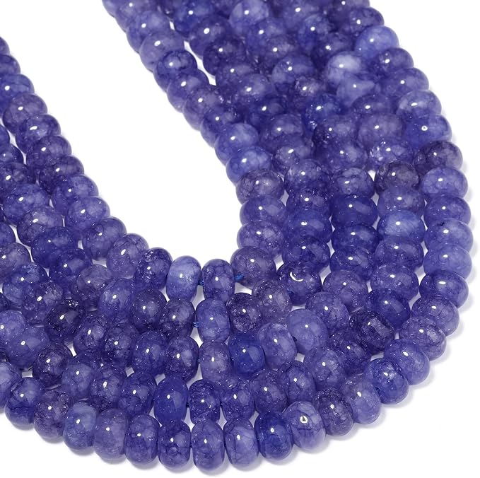 Songxi 5x8mm Natural Purple Blue Colored Jade Stone Rondelle Beads, Gemstone - Image 7