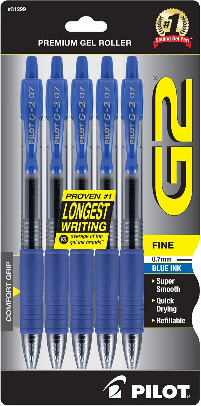 Pilot G2 Premium Gel Roller Pens, Fine Point 0.7 mm, Journaling, and Office by PilotCorporationofAmerica