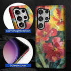 Case for Samsung Galaxy S25 Ultra Case, Vintage Floral Girly Design Hybrid Dual - Image 2
