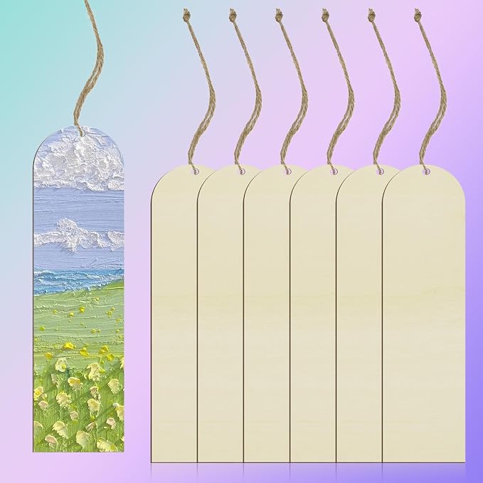 100 PCS Unfinished Wood Bookmark, Arch Wooden Bookmark DIY Bookmarks Tag Label - Image 4
