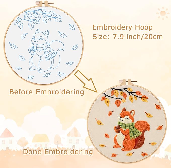 Louise Maelys Autumn Squirrel Embroidery Kit - Image 7