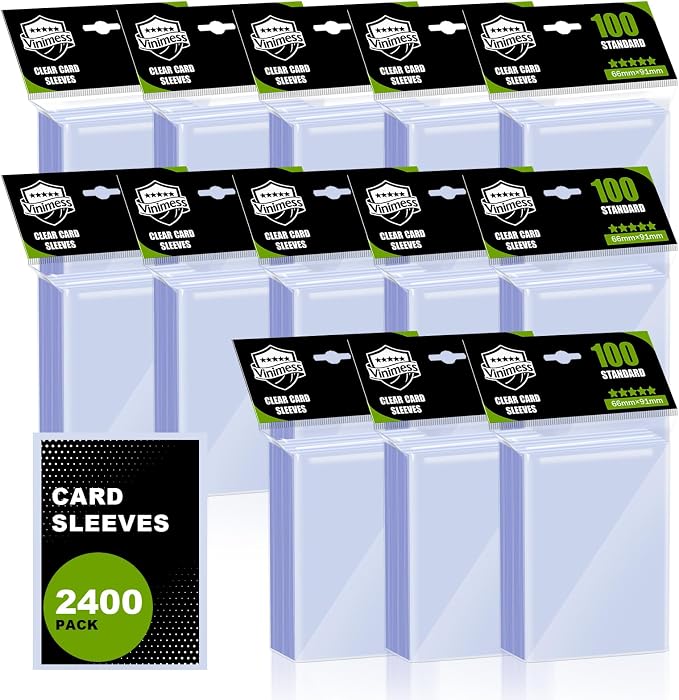 2400 Counts Card Sleeves for Trading Cards, Soft Penny Sleeves Clear Baseball by Unknown