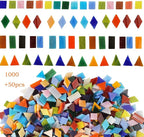 Lanyani 1050 Pieces Mixed Shapes Glass Mosaic Tiles by LanyaniArtGlassMosaics