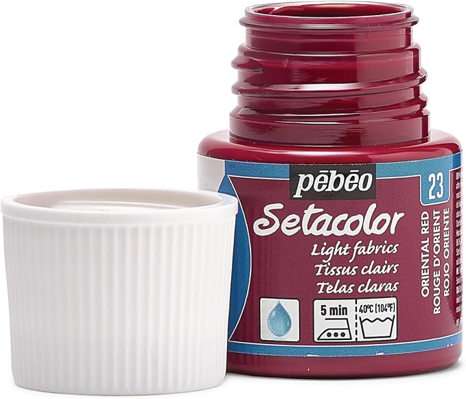 Pebeo Setacolor Light Fabrics Paint 45-Milliliter Bottle, Oriental Red - Image 2