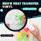 HTVSTD Neon HTV Heat Transfer Vinyl 10 Sheets 12×10in Iron on Vinyl | Neon - Image 3