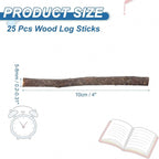 PATIKIL 25 Pcs 4inch Wood Log Sticks, 0.2-0.31inch in Diameter Natural Driftwood - Image 2