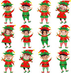 48 Set Christmas Elf Cutouts by gisgfim
